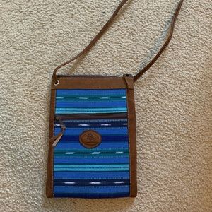 Handstiched suede boho crossbody NWOT